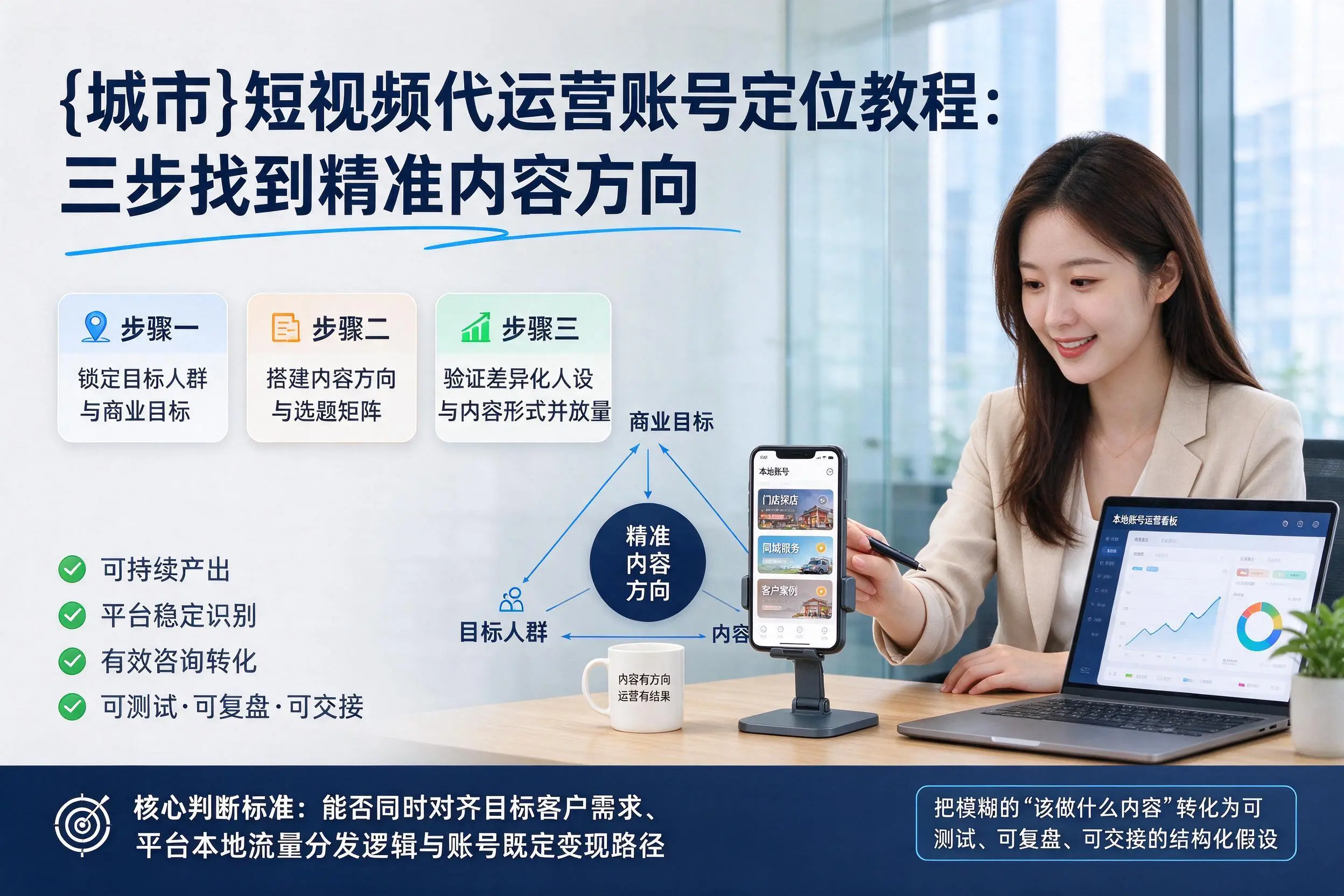 呼和浩特短视频代运营账号定位教程：三步找到精准内容方向