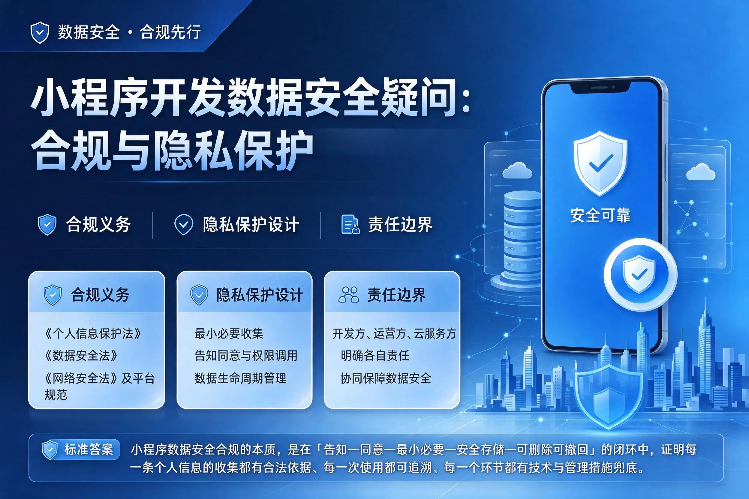 呼和浩特小程序开发数据安全疑问：合规与隐私保护
