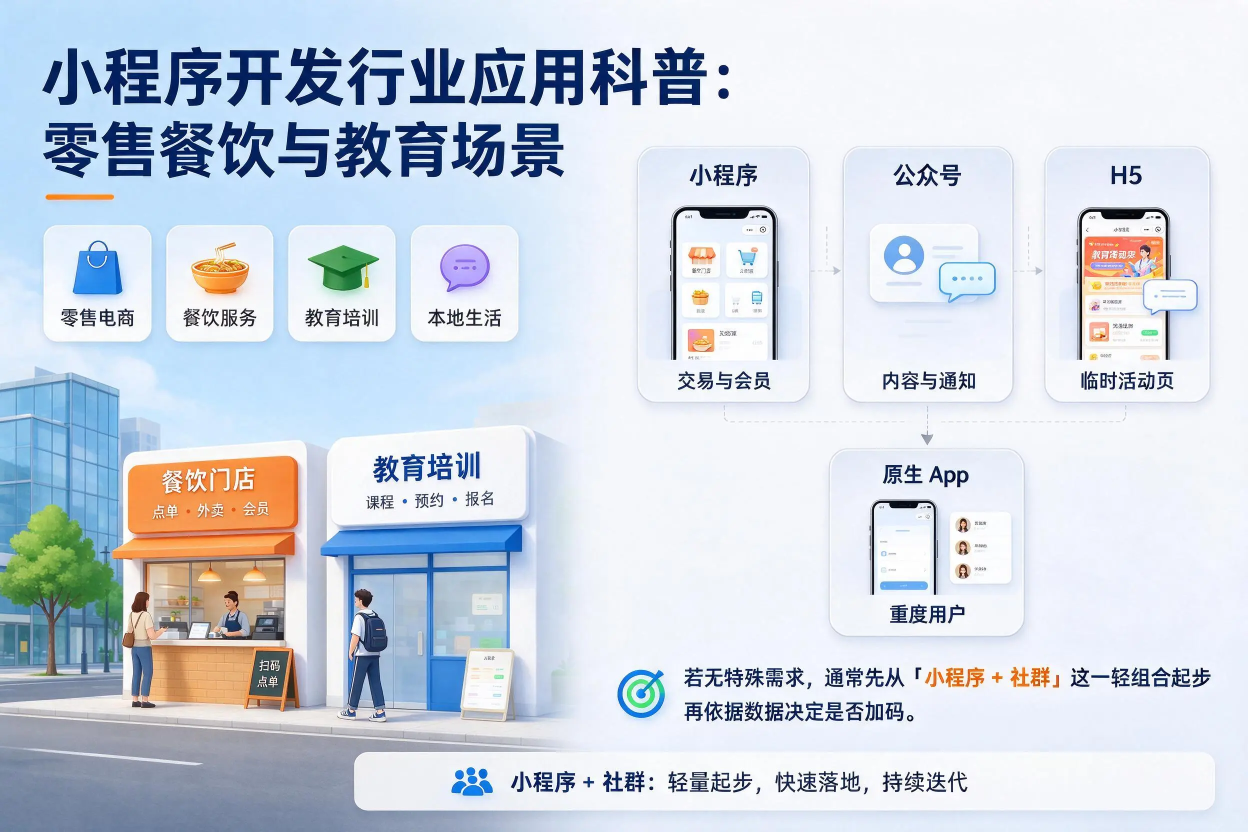 呼和浩特小程序开发行业应用科普：零售餐饮与教育场景