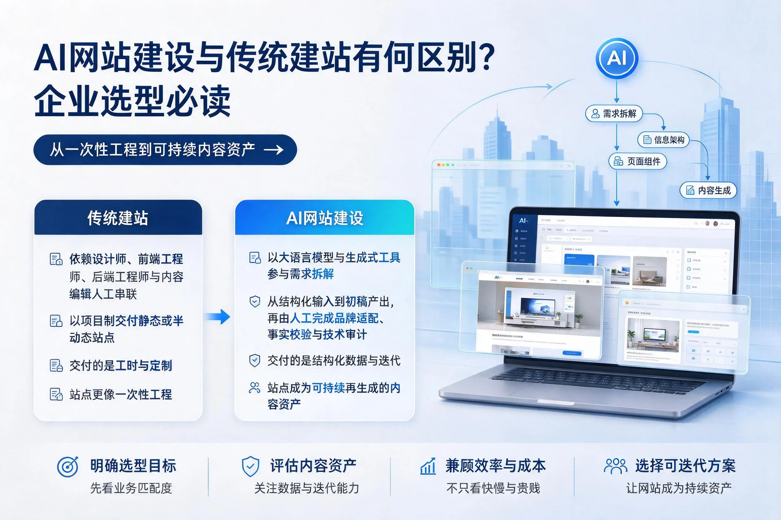 AI网站建设与传统建站有何区别？呼和浩特企业选型必读