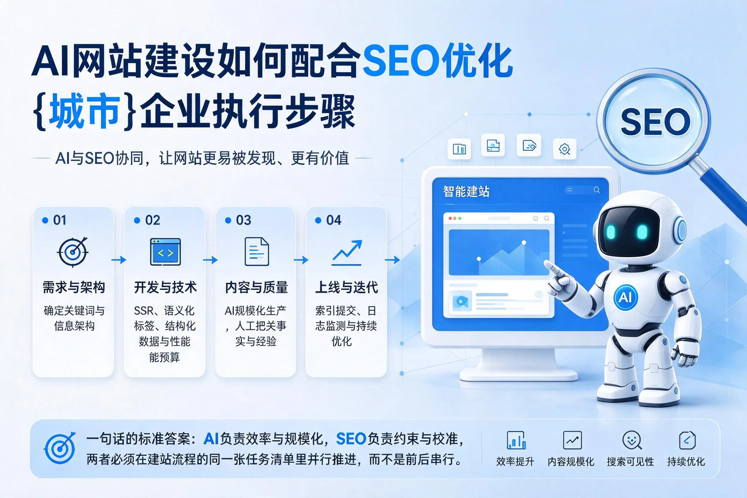 AI网站建设如何配合SEO优化,呼和浩特企业执行步骤
