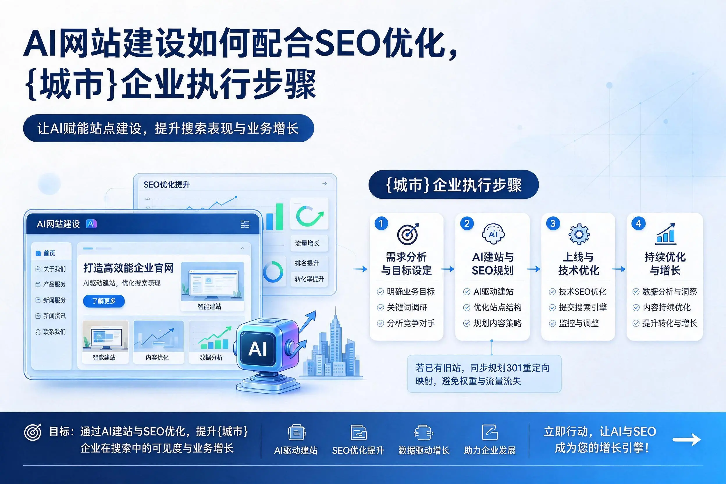 AI网站建设如何配合SEO优化,呼和浩特企业执行步骤