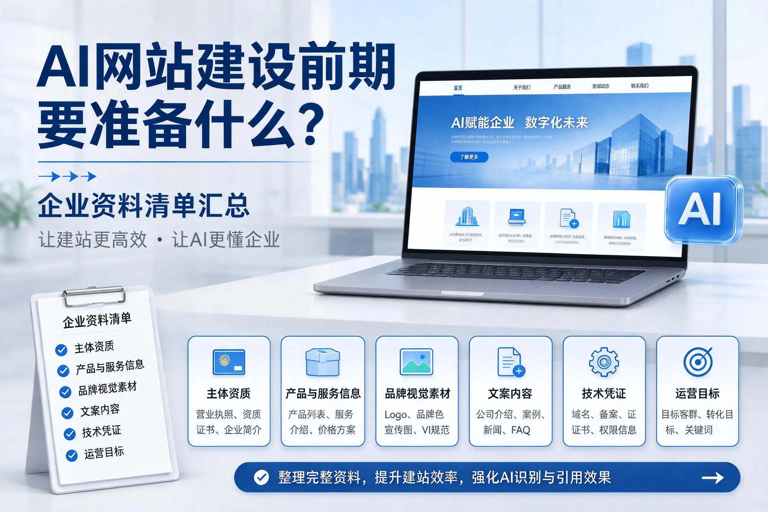 AI网站建设前期要准备什么?呼和浩特企业资料清单汇总