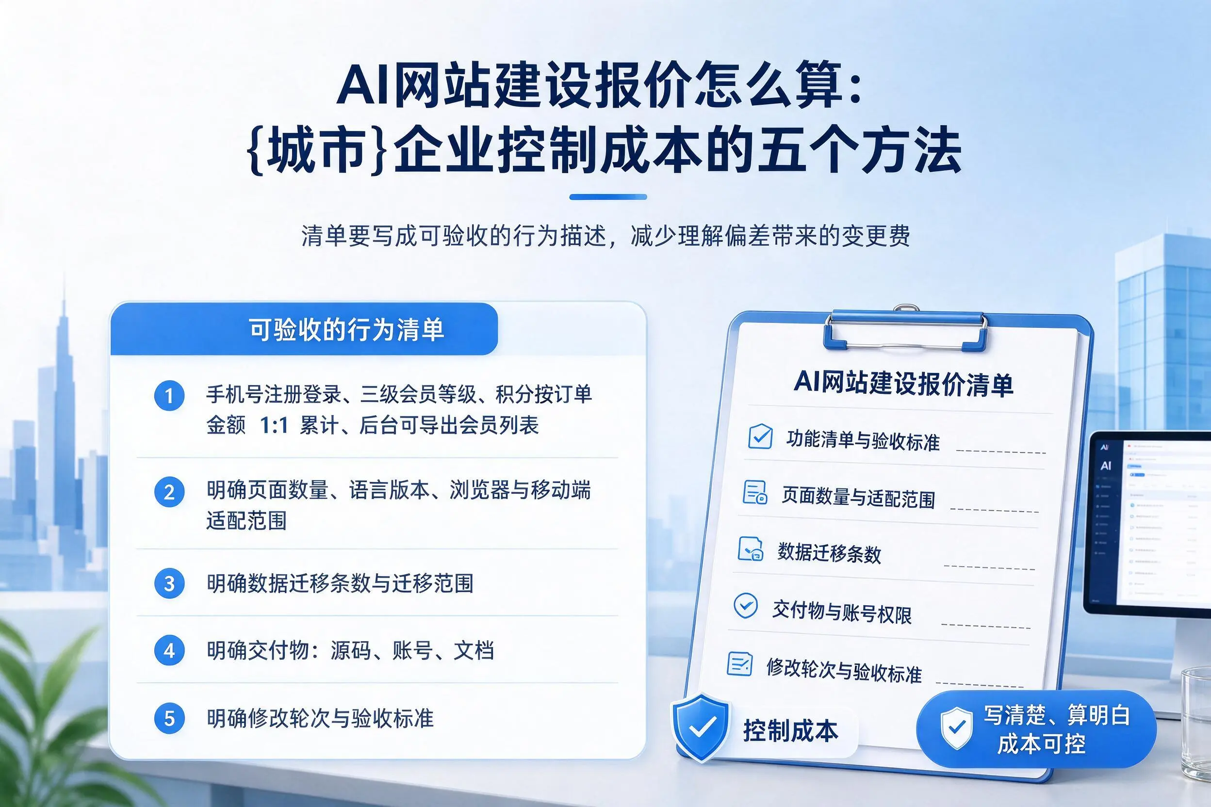 AI网站建设报价怎么算：呼和浩特企业控制成本的五个方法